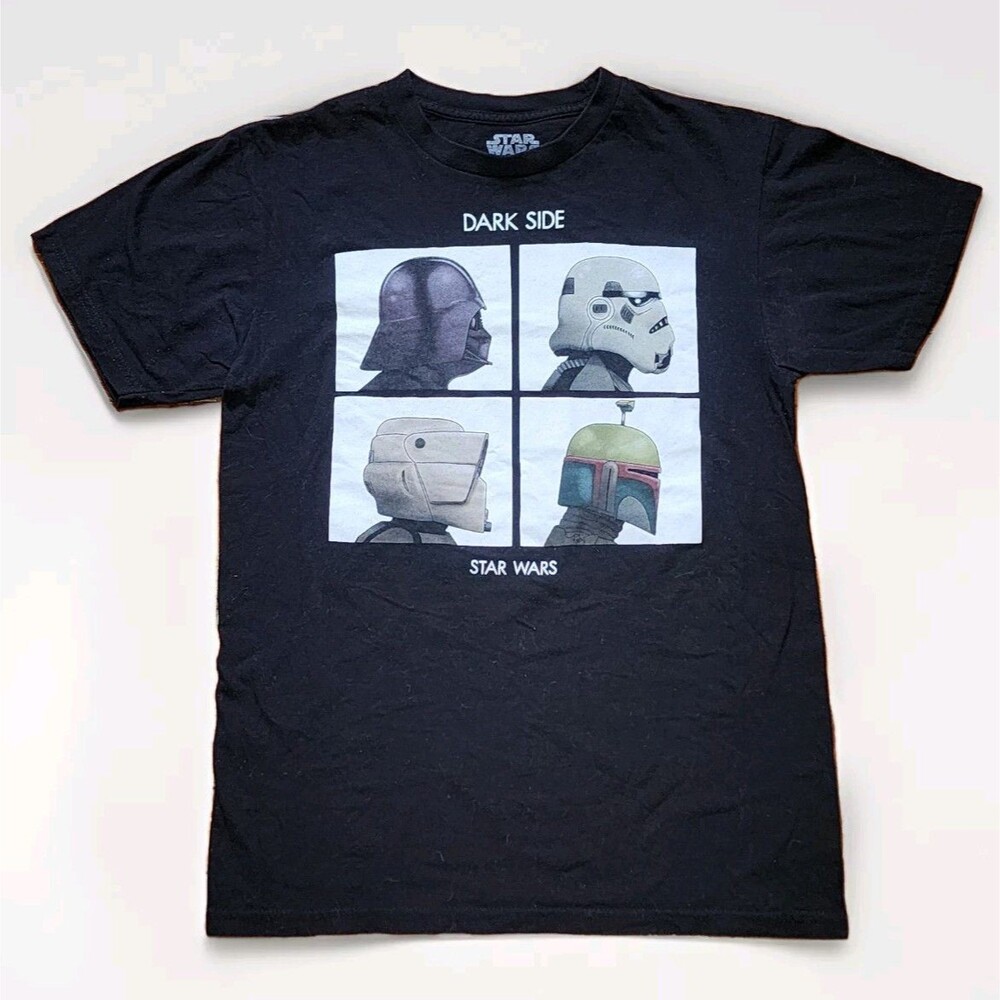 Star Wars Men's The Dark Side Character Side View Short Sleeve T-Shirt - Small